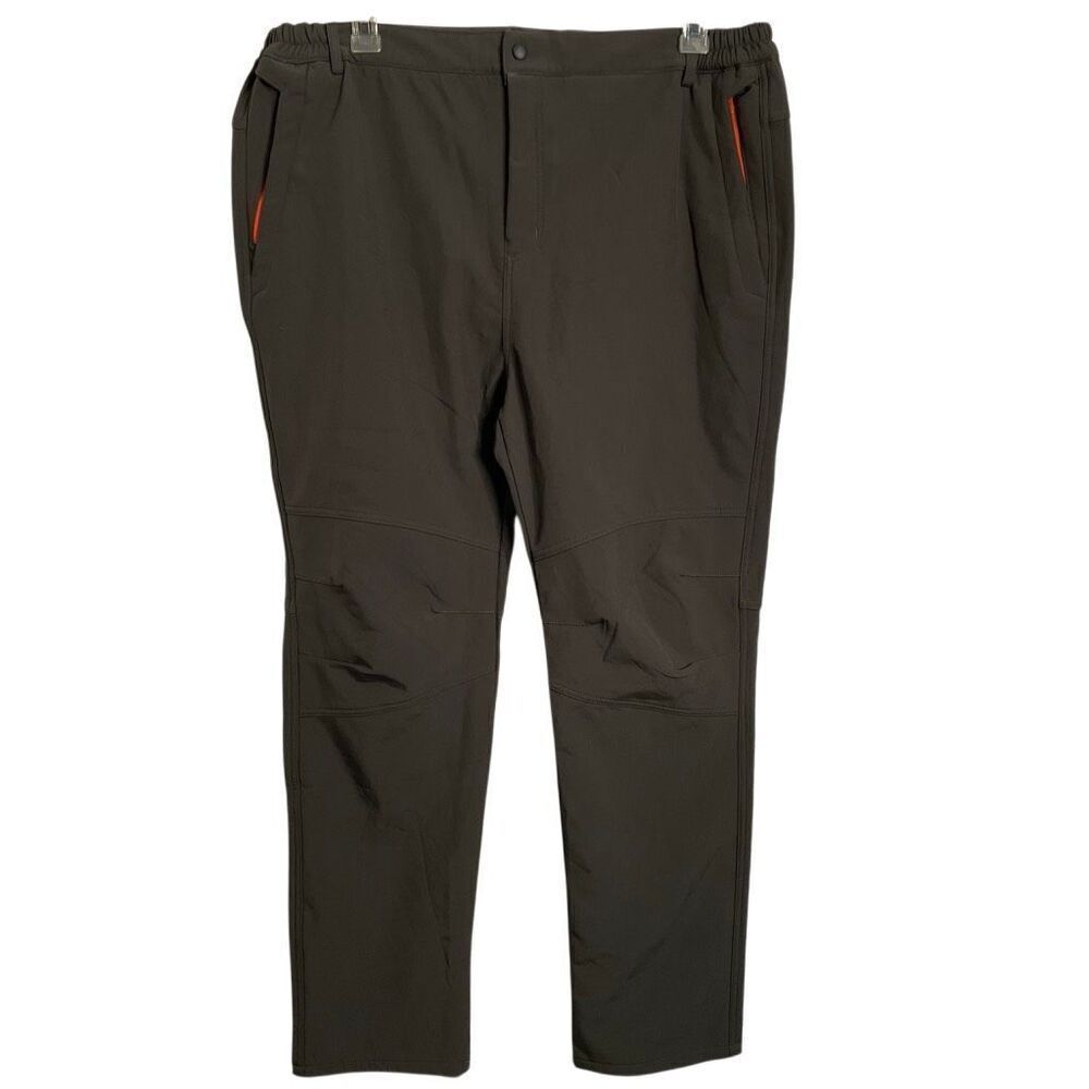 Mens Softshell Fleece Lined Pant 38 Olive Drab Water Resistant Articulated Knee